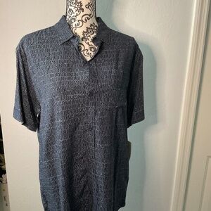 ABC navy shirt with hidden LulaRoe design- button down